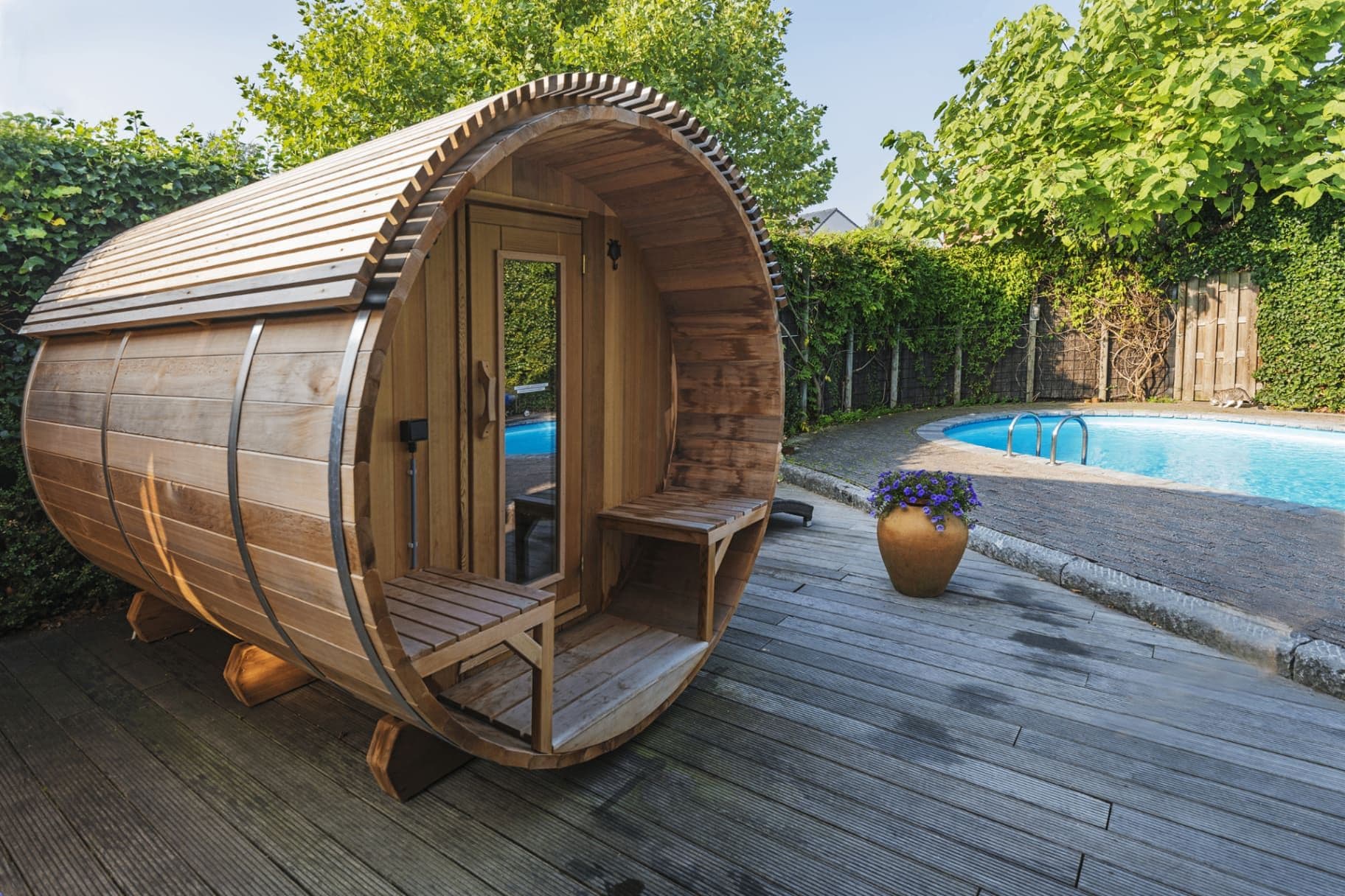 Privé sauna met buitenzwembad nabij Putte